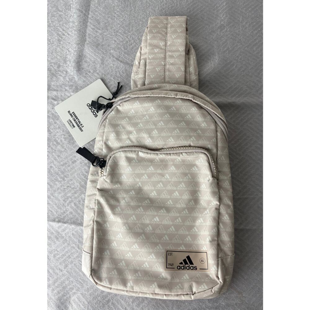 Adidas Unisex Festival Crossbody Beige/White-Adjustable Strap One Size Pockets